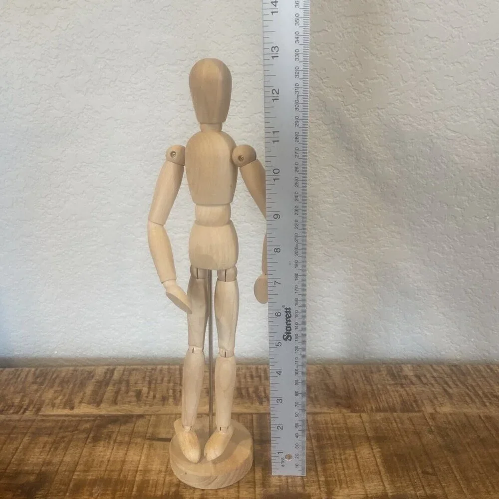 Wooden Artists Model Articulated Joints & magnet Mannequin 13 inch tall~IKEA